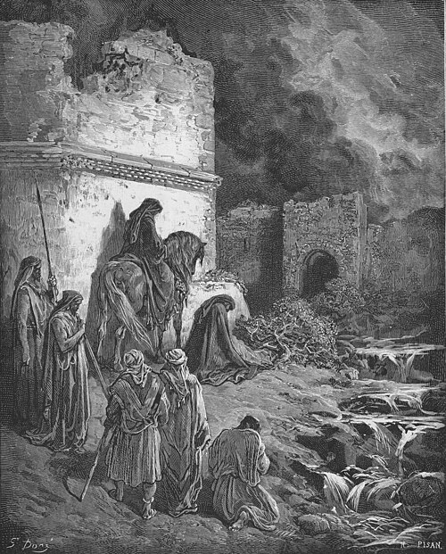 Nehemiah views the ruins of Jerusalem's walls