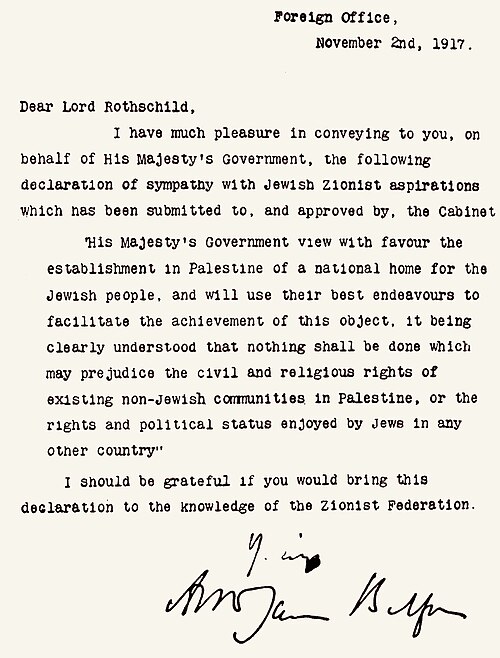 The Balfour Declaration