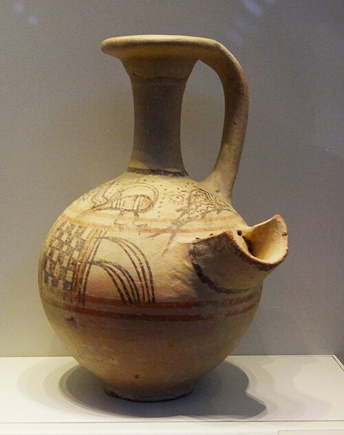 Philistine pottery beer jug