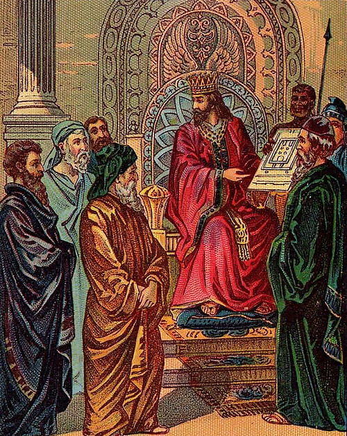Solomon reviewing the plan for the Temple