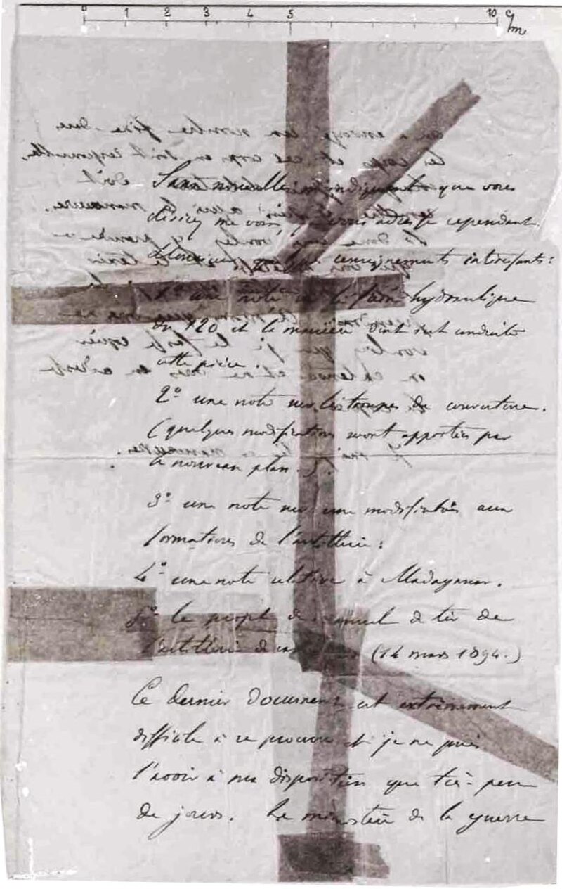 The bordereau (memorandum) that triggered the Dreyfus Affair