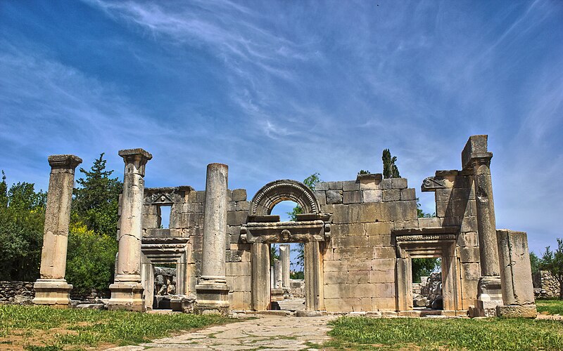 The ancient synagogue at Baram (Bar'am) in the Upper Galilee, a well-preserve...